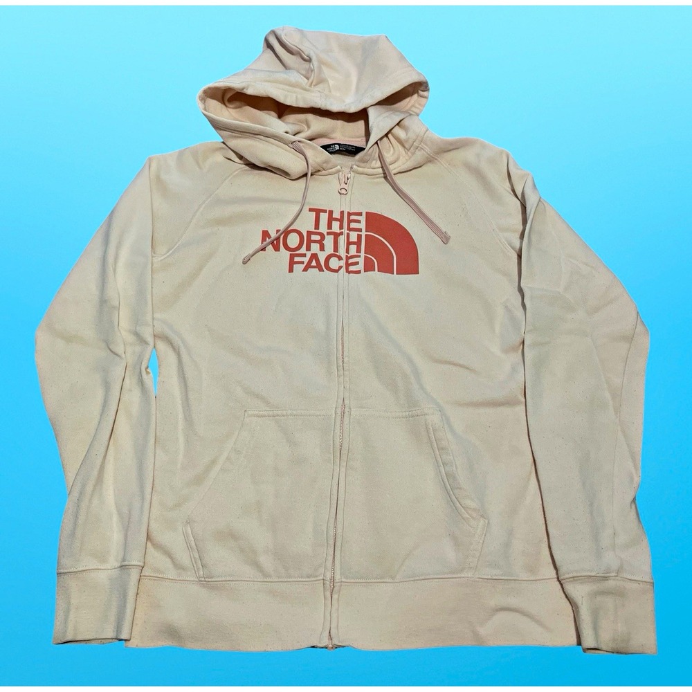 The North Face Full Zip Fleece Hoodie Women's M Pink Logo Pockets